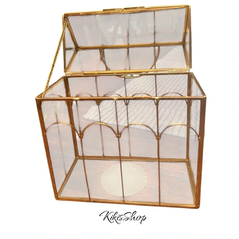 Small Scalloped Brass Decorative Glass Greenhouse - Hearth & Hand™ with Magnolia